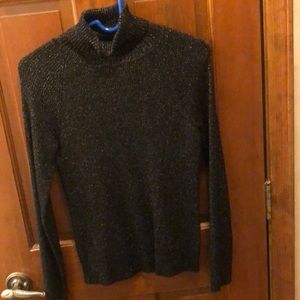 Black with silver metallic turtle neck